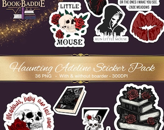 Haunting Adeline Inspired Digital Stickers, 36 PNG Dark Romance Bookish Set for GoodNotes & Notability