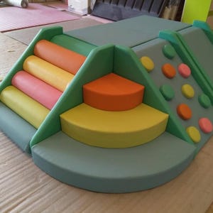 Custom Soft play Sport Climbing Set with Slide for Baby, Toddler Montessori Play, Playroom Equipment for Kids, Indoor Playground