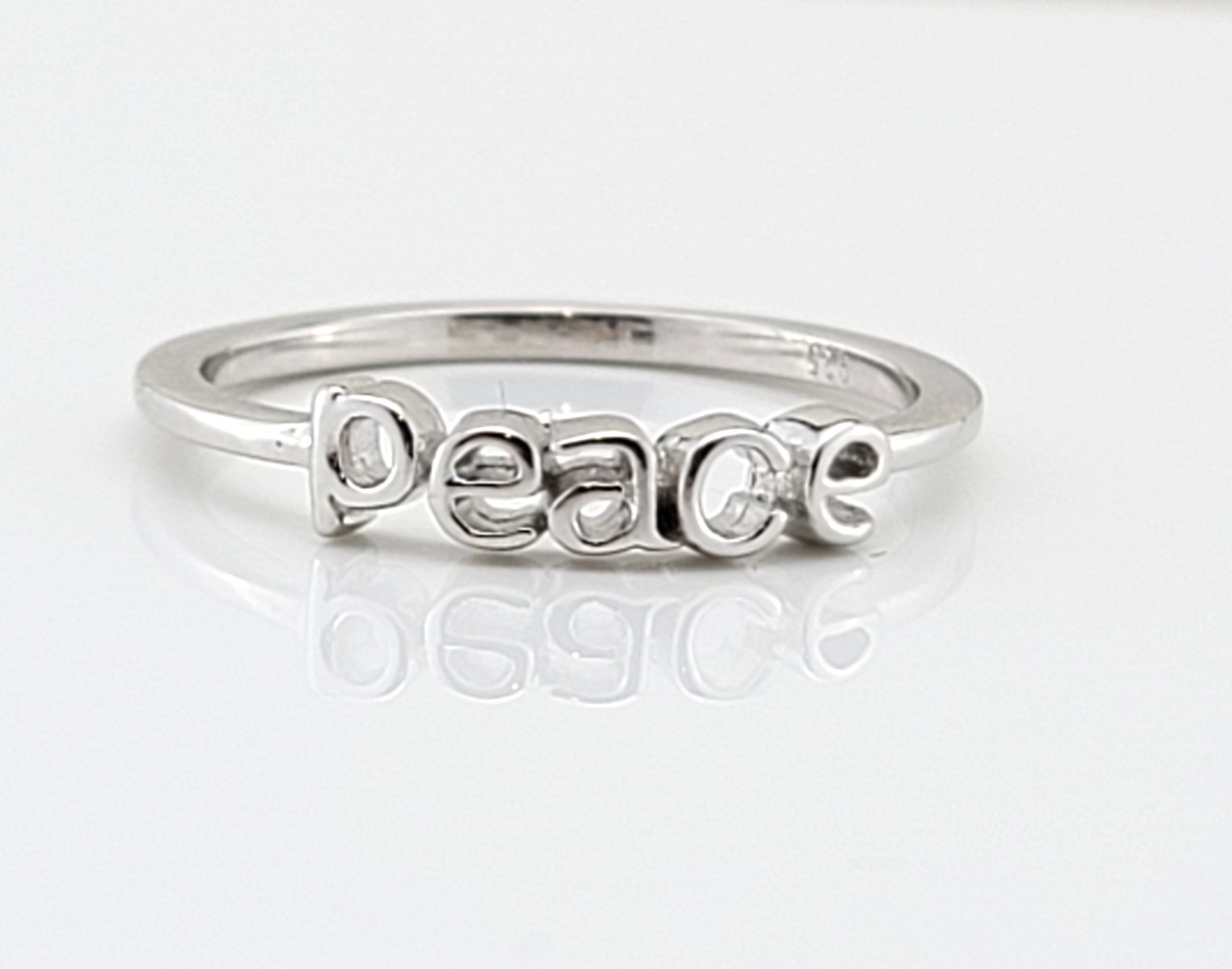 Peace Inspiration Ring made from Sterling Silver Your ring Etsy