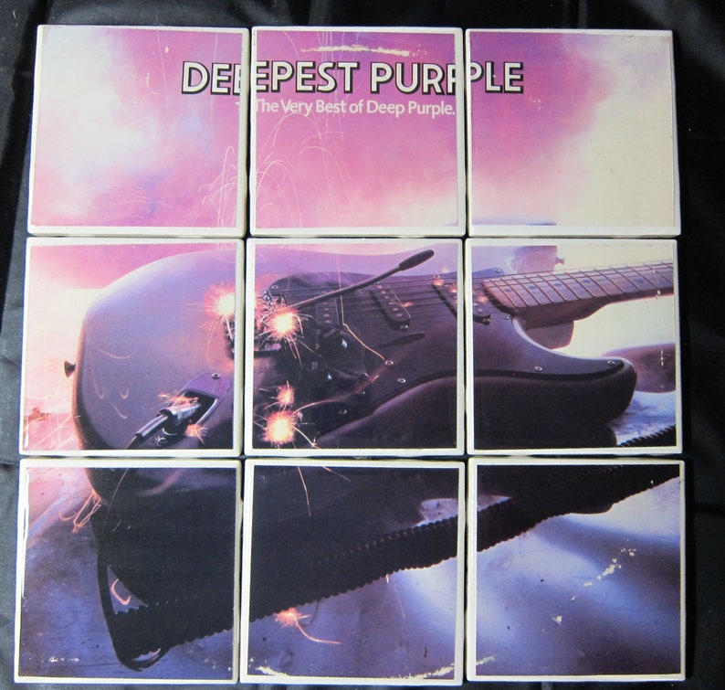 Deep Purple Deepest Purple The very Best of Deep Purple REAL Album Coaster Tile Set image 2