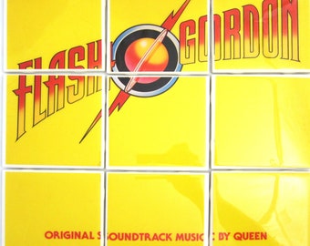 Flash Gordon Soundtrack Album Sleeve Coaster - Tile Set - Recycled Vinyl Record