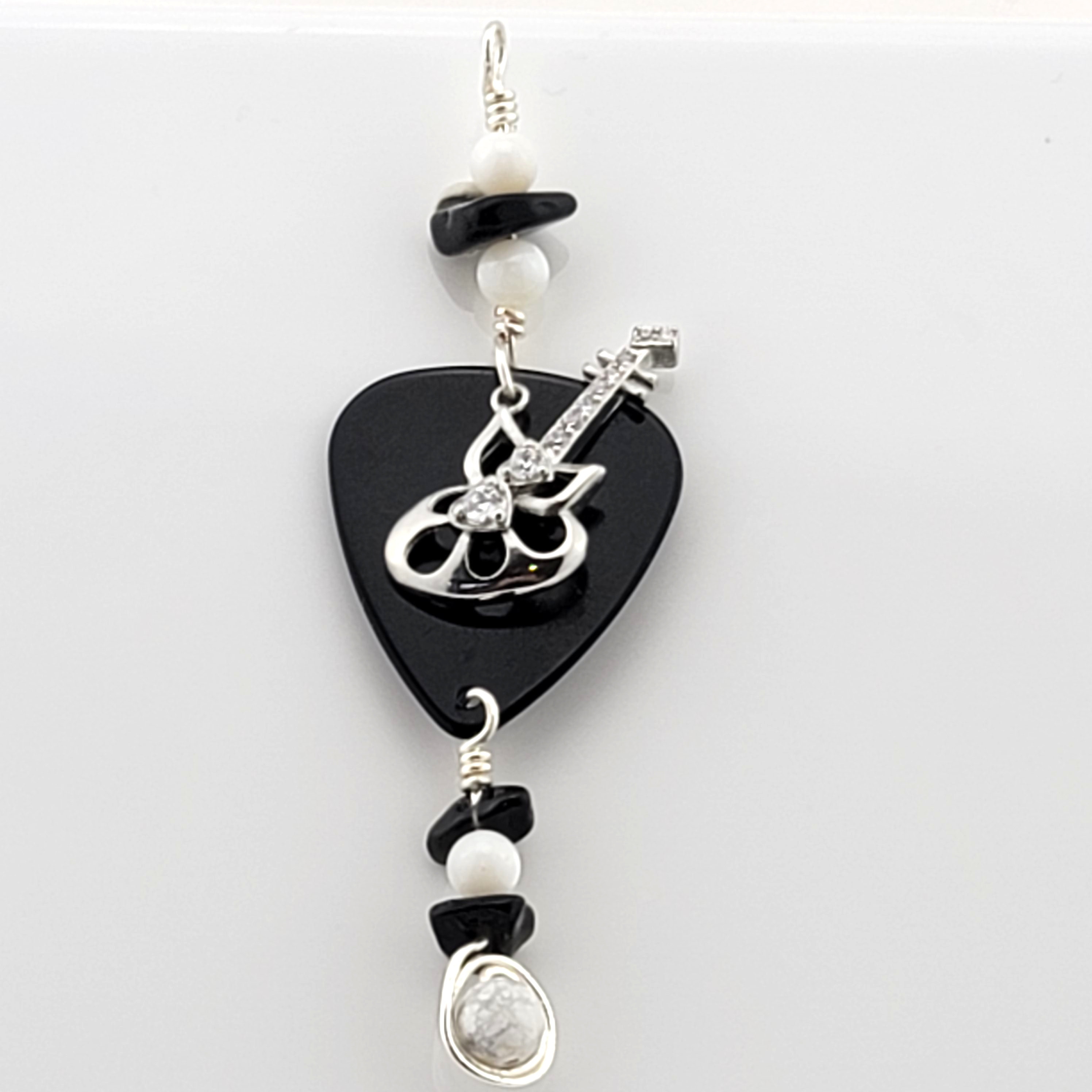 Guitar Pick Pendant with Unique Guitar Charm decorated with Etsy