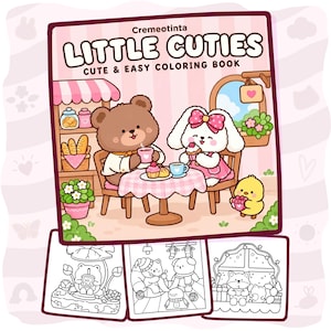 Little Cuties Coloring Book | 40 Cozy Animal Pages + 10 Free Pages, Cute Fuzzy Friends, Sweet Everyday Moments & Printable PDF for Adults
