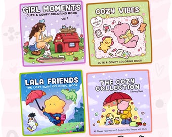 Coffret Coloriage Cozy – Plus de 160 pages de coloriages mignons et réconfortants, 4 livres de coloriage, Girl Moments 3, Lala friends, ambiance cosy Coco Wyo