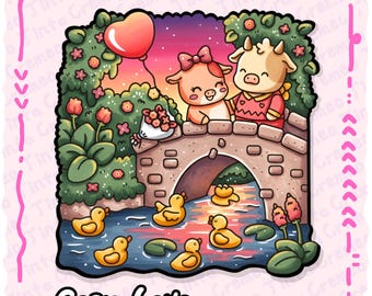 Cozy Love Coloring Book – 30 Cute Animal Couples Valentine Cozy Scenes + 10 Free Pages, Bold & Easy, Adult Coloring Digital Download PDF PNG