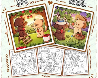 Cozy Garden Cuties, 8 + 2 Free Coloring Pages Bold & Easy, Cute Animal Coloring Book for Adults, Teens Beginners, Relaxing Printable PDF