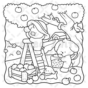 Gezellige boerderij kleurboek | 46 gezellige pagina's + 10 gratis pagina's, schattige boerderijdieren, plattelandsleven en ontspannende landelijke scènes, afdrukbare pdf voor volwassenen afbeelding 9
