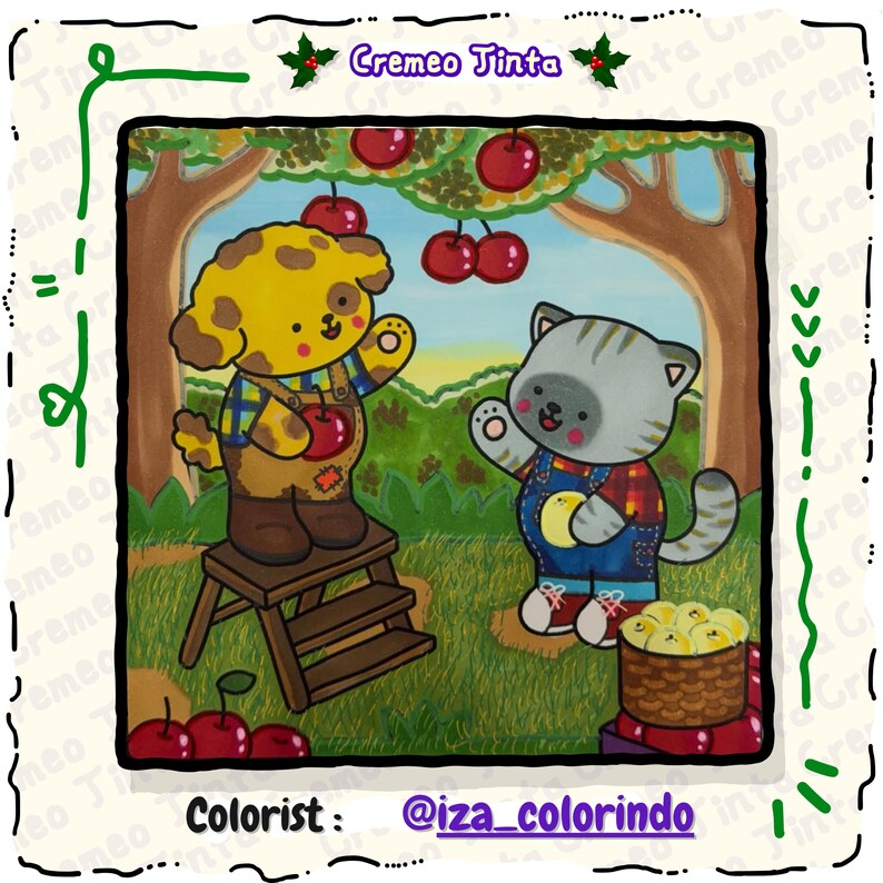 Cozy Garden Cuties, 8 + 2 Free Coloring Pages Bold & Easy, Cute Animal Coloring Book for Adults, Teens Beginners, Relaxing Printable PDF image 7