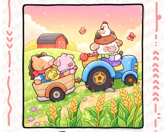 Gezellige boerderij kleurboek | 46 gezellige pagina's + 10 gratis pagina's, schattige boerderijdieren, plattelandsleven en ontspannende landelijke scènes, afdrukbare pdf voor volwassenen