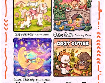 Best Cozy Coloring Bundle – 154 Cozy Pages + 20 FREE Bonus Pages, Cute Animals, Fantasy Clouds, Country Adventures & Heartwarming Scenes PDF