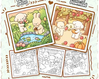 Cozy Garden Cuties 8 + 2 Free Bold & Easy Coloring Pages, Animal Coloring Book for Adults, Teens   Beginners, Cute Relaxing Printable PDF