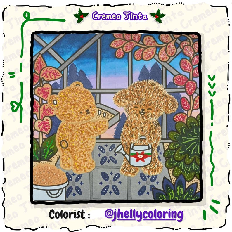 Cozy Garden Cuties, 8 + 2 Free Coloring Pages Bold & Easy, Cute Animal Coloring Book for Adults, Teens Beginners, Relaxing Printable PDF image 6