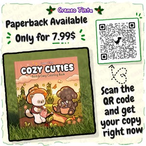 Cozy Garden Cuties, 8 + 2 Free Coloring Pages Bold & Easy, Cute Animal Coloring Book for Adults, Teens Beginners, Relaxing Printable PDF image 4
