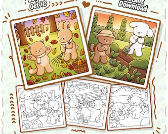 Cozy Garden Cuties 8 + 2 Free Bold & Easy  Coloring Pages, Animal Coloring Book for Adults, Teens   Beginners, Cute Relaxing Printable PDF