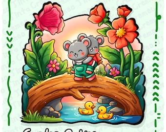 Garden Cuties Coloring Book | 30 Whimsical Garden Animal Pages + 10 Free Pages, Nature Scenes for Adults and Teens, Printable Download PDF