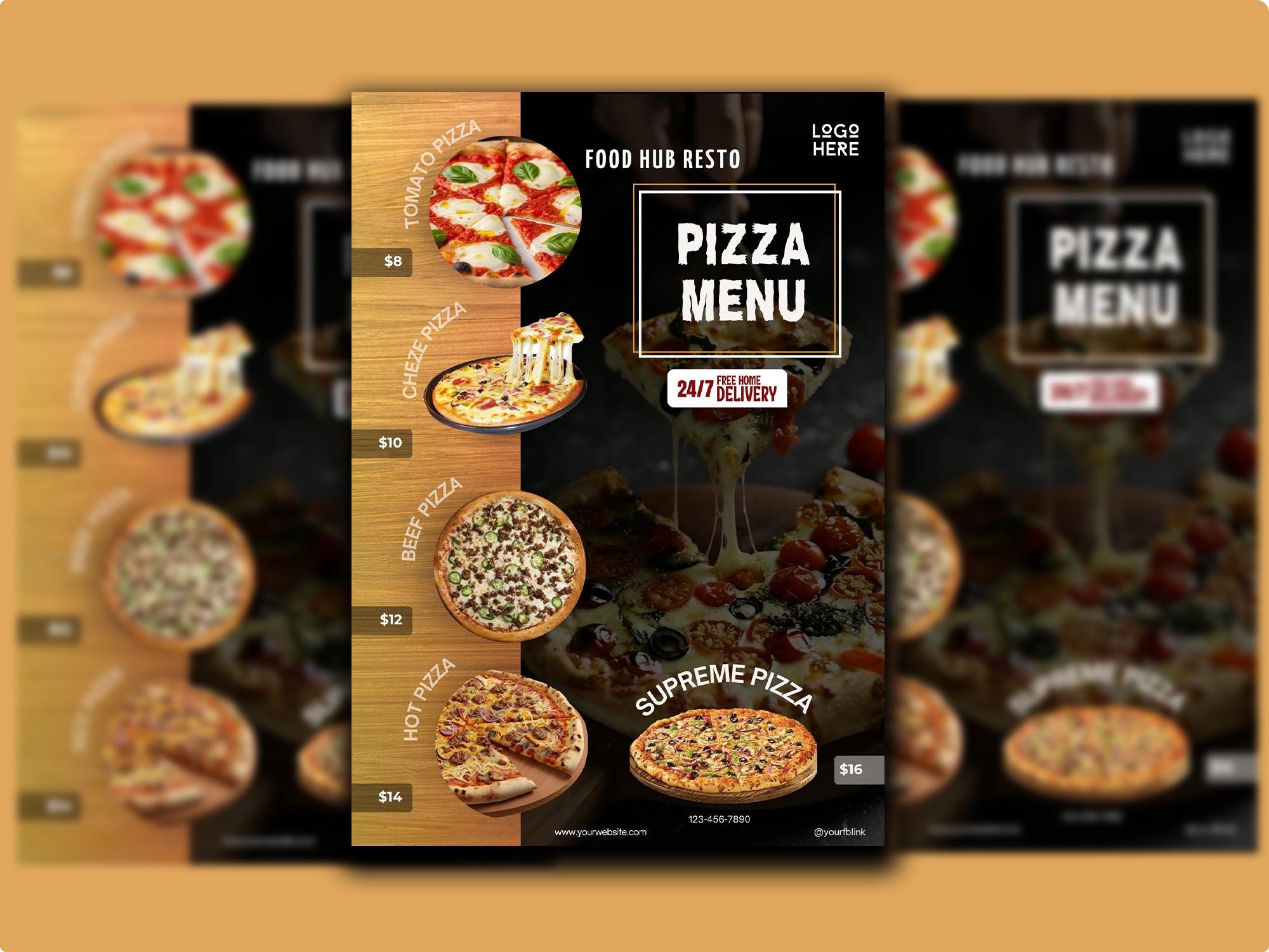 Editable Pizza Menu.pdf Editable Pizza Menu Template, Restaurant Pizzeria Design - Etsy UK