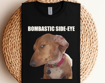 Bombastic Side Eye Funny Meme Shirt - Dachshund Side Eye TikTok Tee - Funny Dog Meme Shirt for Gen Z - Sarcastic Dog Lover Gag Gift