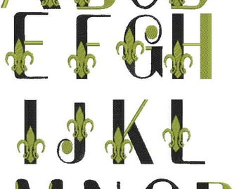 Fleur de lis Letters, Fleur de lis Font, Fleur de lis Alphabet, Fleur de lis Monogram, Machine Embroidery Design