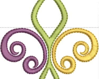 Color Fleur de Lis #2 - Mardi Gras Embroidery Design