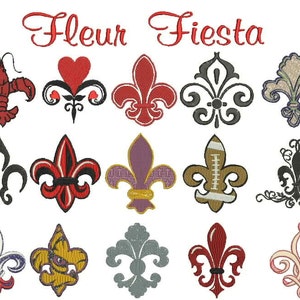 Fleur de Lis, Embroidery Design, Mardi Gras, LSU, Tiger, Swirl, Curly, Breast Cancer, Pink, Patriotic