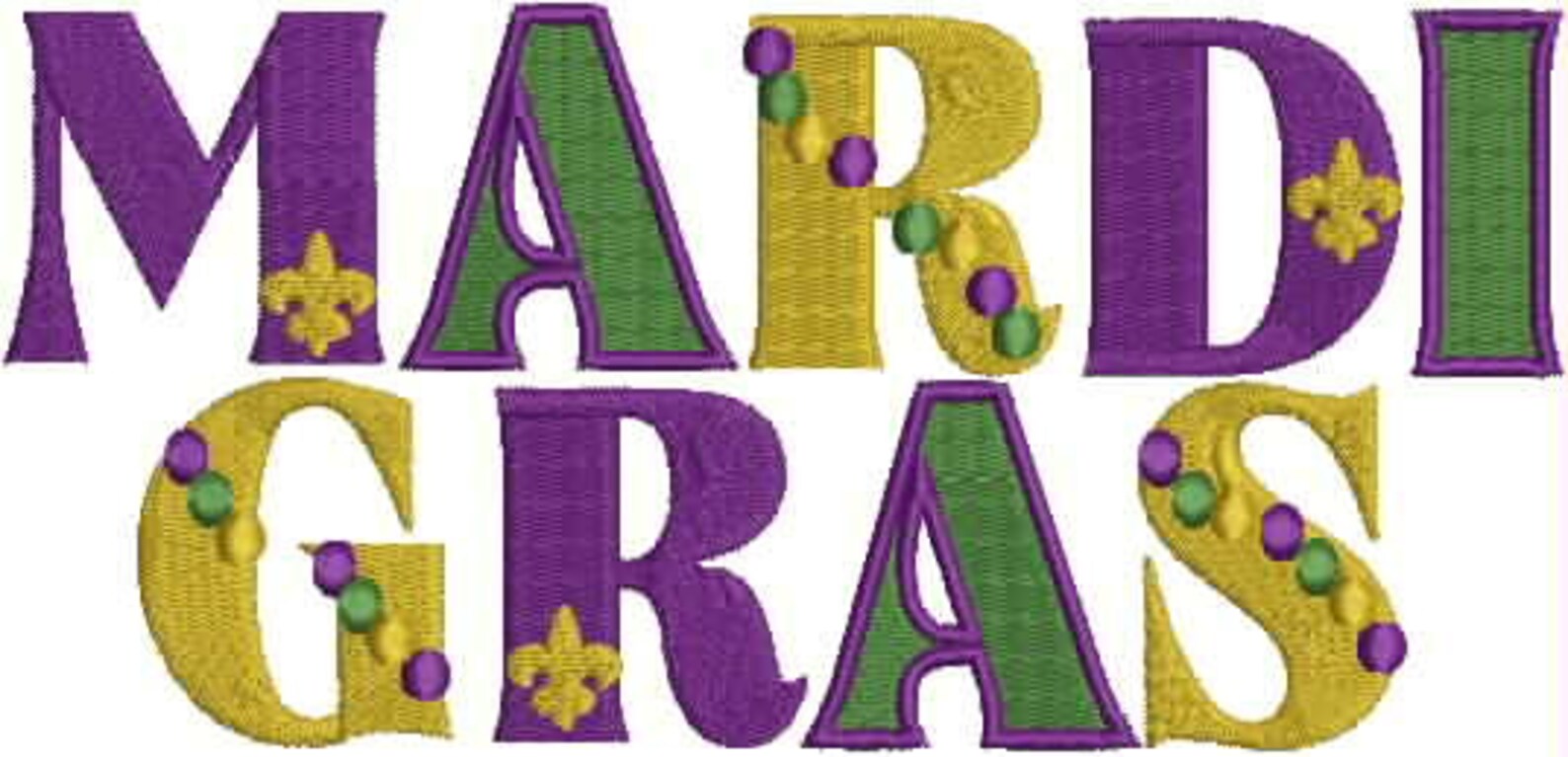 Mardi Gras Embroidery Design Etsy