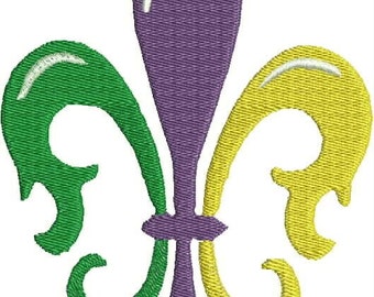 Mardi Gras, Fleur de Lis, Nueva Orleans, Martes Gordo, Diseño de Bordado a Máquina, Diseño de Bordado