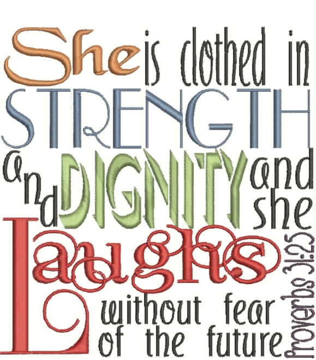 Proverbs Embroidery Design Quote Christian Biblical Etsy