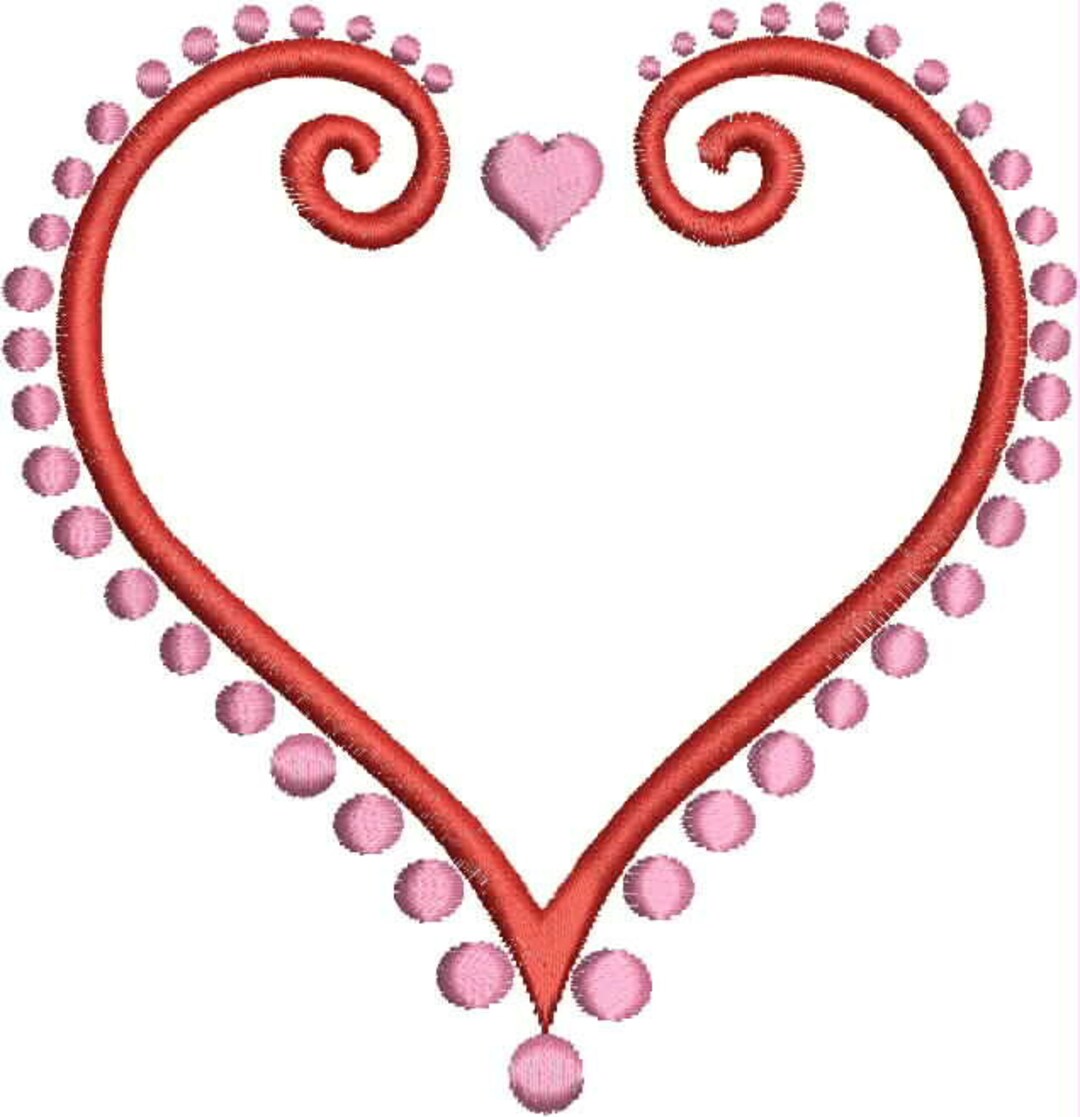 Valentine Machine Embroidery Heart Frame Design Etsy