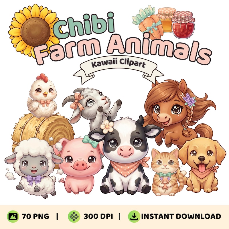 Kawaii Drawings Animals - Etsy