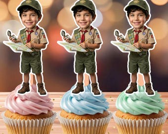 Personalized Boy Scout Face Cupcake Topper (Digital Download)