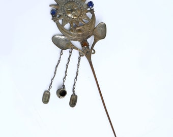 Peruvian Sun Colonial hairpin