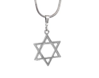 Lapis Lazuli Sterling Silver Star of David Necklace