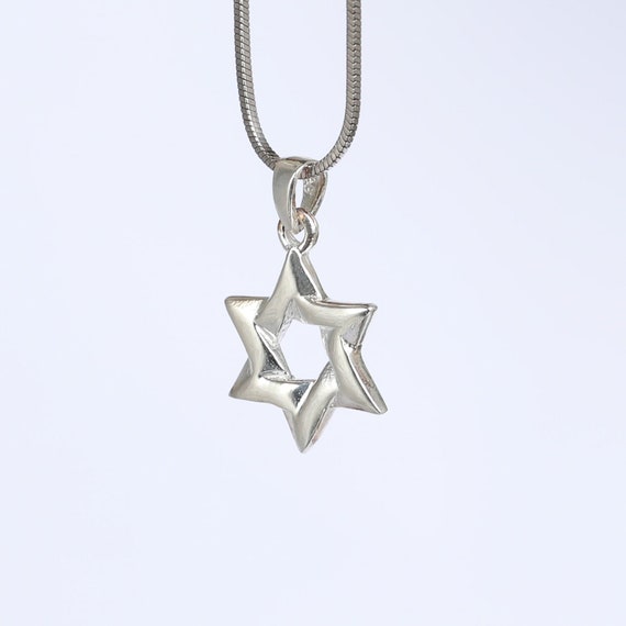 Sterling Silver Mezuzah with Star of David Pendan… - image 1