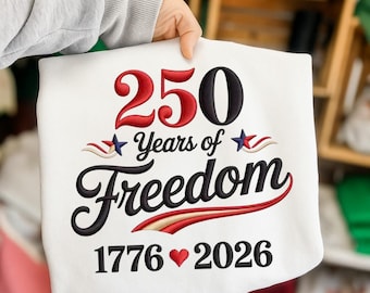 250 ans de liberté, Amérique 1776 2026 motif de broderie patriotique des États-Unis, téléchargement immédiat Dst Pe