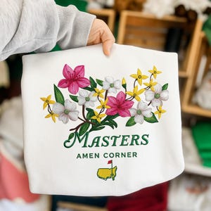 Floral Golf Augusta Inspired File, Spring Flower Embroidery Design, Instant Download Dst Pe