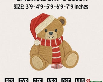 Orsacchiotto Divertente in Cappello Con La Borsa Del Babbo Natale in Pieno Dei Giocattoli