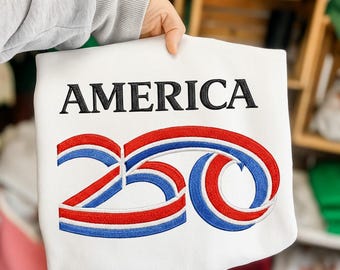 America 250 USA patriotique 1776-2026 anniversaire, motif de broderie rouge blanc bleu, téléchargement immédiat Dst Pe
