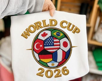 World Cup 2026, Soccer Ball Flags Embroidery Design, Instant Download Dst Pe