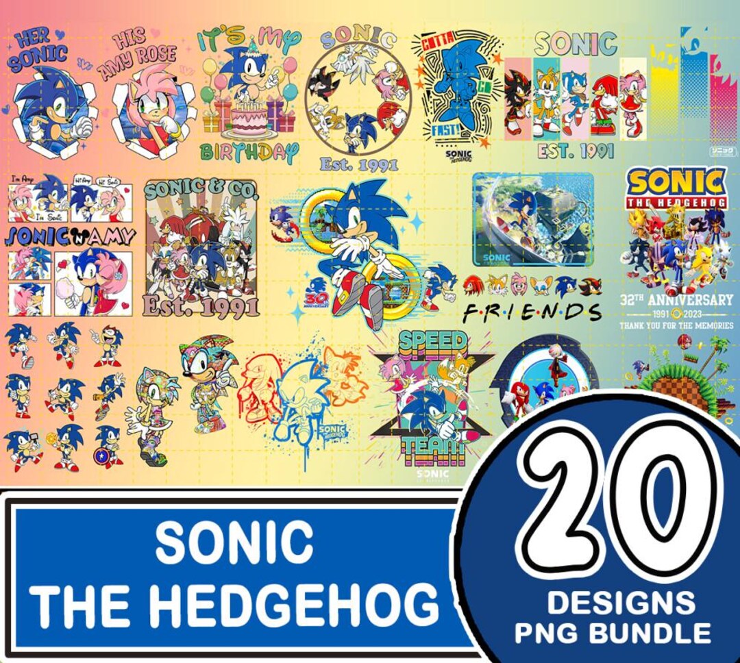 Sonic the Hedgehog Design Bundle, Sonic the Hedgehog Birthday PNG ...