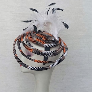 GOLDEN HOUR SALE!!!Handmade Kitenge Fascinator/African Print with Feathers/Wedding/Birthday/Baby Shower/