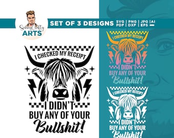Snarky Highland Cow Swearing SVG, Funny Adult Humor (Digital Download)