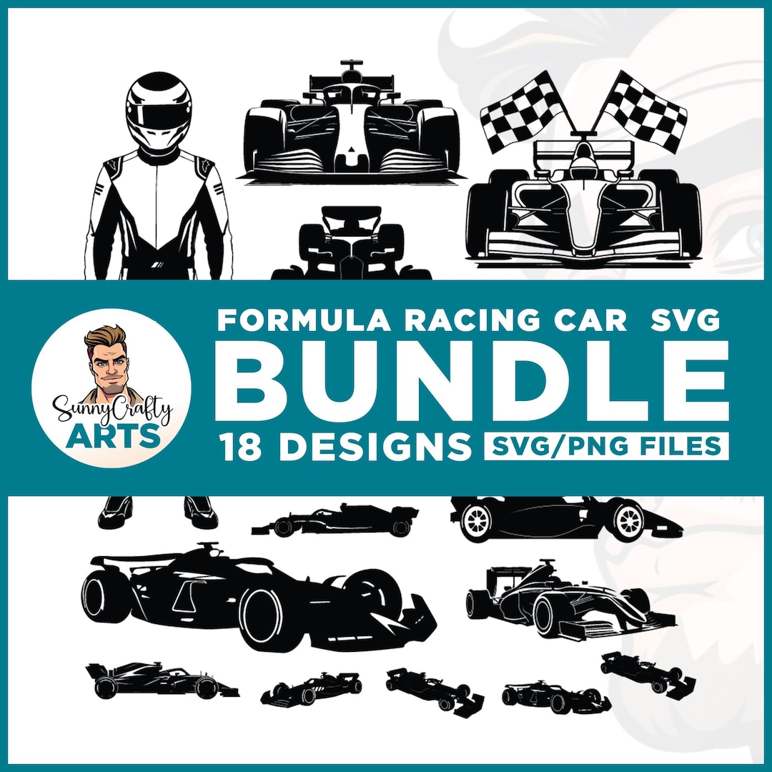 Formula 1 Racing Car SVG Bundle, F1 Racer Cut Files (SVG, PNG) - Etsy