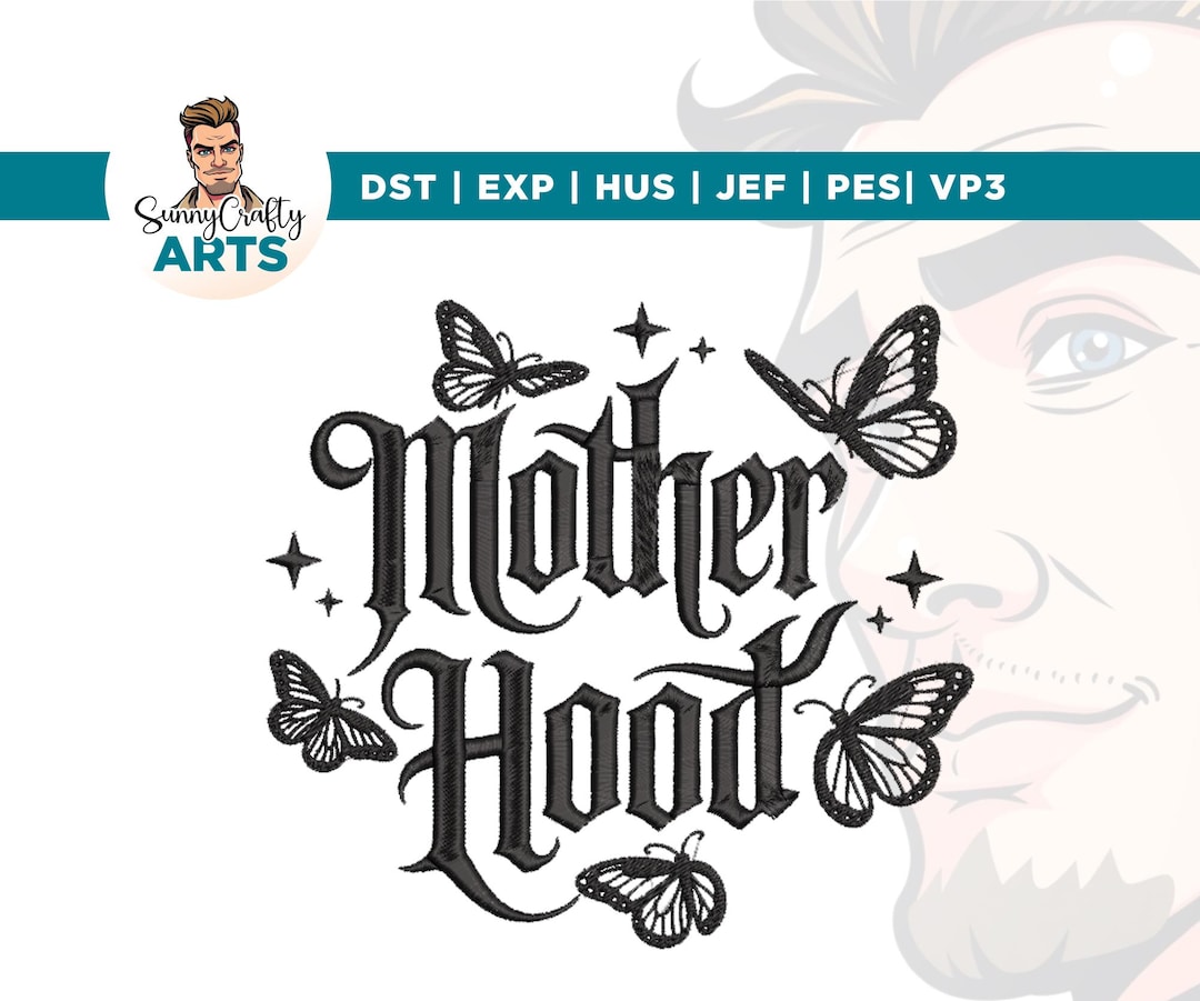 Motherhood Embroidery Design, Trendy Mama Machine File, Butterflies ...