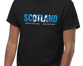 Camiseta de aficionado al fútbol de Escocia 2026, negra, unisex, con bandera de San Andrés