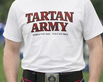 Camiseta del Ejército de Tartán / Aficionado al Fútbol de Escocia / Copa Mundial 2026 / Unisex