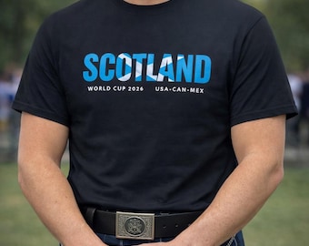 Camiseta con la bandera de Escocia / Mundial 2026 / Azul marino - Unisex / Aficionado al fútbol