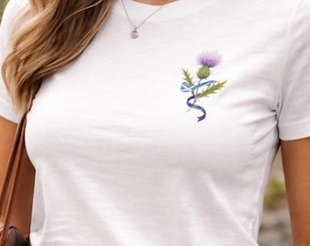 Camiseta Scottish Thistle para mujer con diseño de lazo
