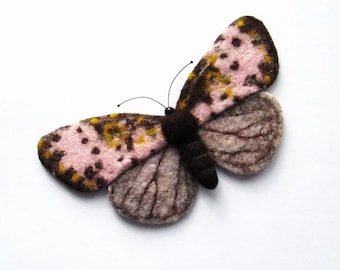 Needle felted butterfly,mothers day, moth brooch, moth jewelry,for women,gift for mom,fiber art,animal miniature,Spanish Moths, 3d butterfly