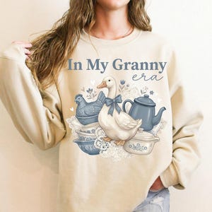 In My Granny Era Shirt, Vintage Goose Grandma Core Tee, Granny Core Graphic, Goose Kitchen Shelf Art image 1