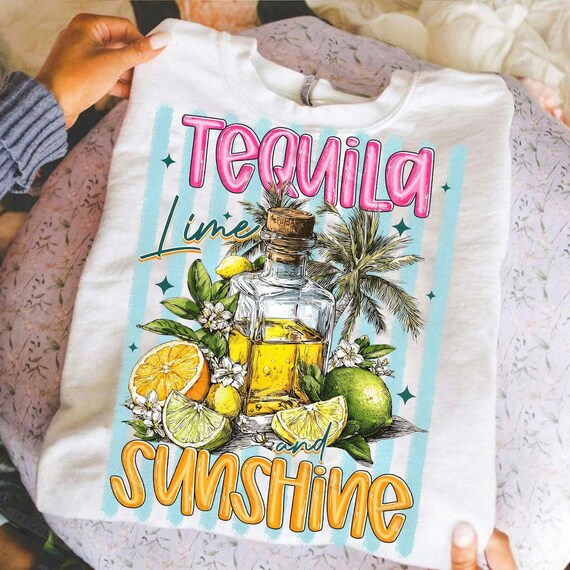 Tequila Lime Sunshine Shirt, Funny Summer Tee, Cinco de Mayo Drinking Shirt, Retro Summer Vacation Cocktail Top